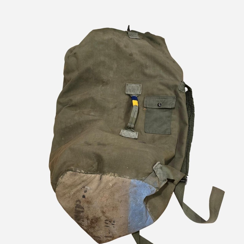 Vintage US Military OD Green Nylon Duffle Bag Giant Tactical Backpack Sea Bag